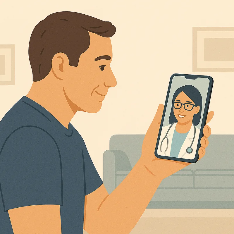 Licensed provider reviewing labs with a patient during a telehealth visit
