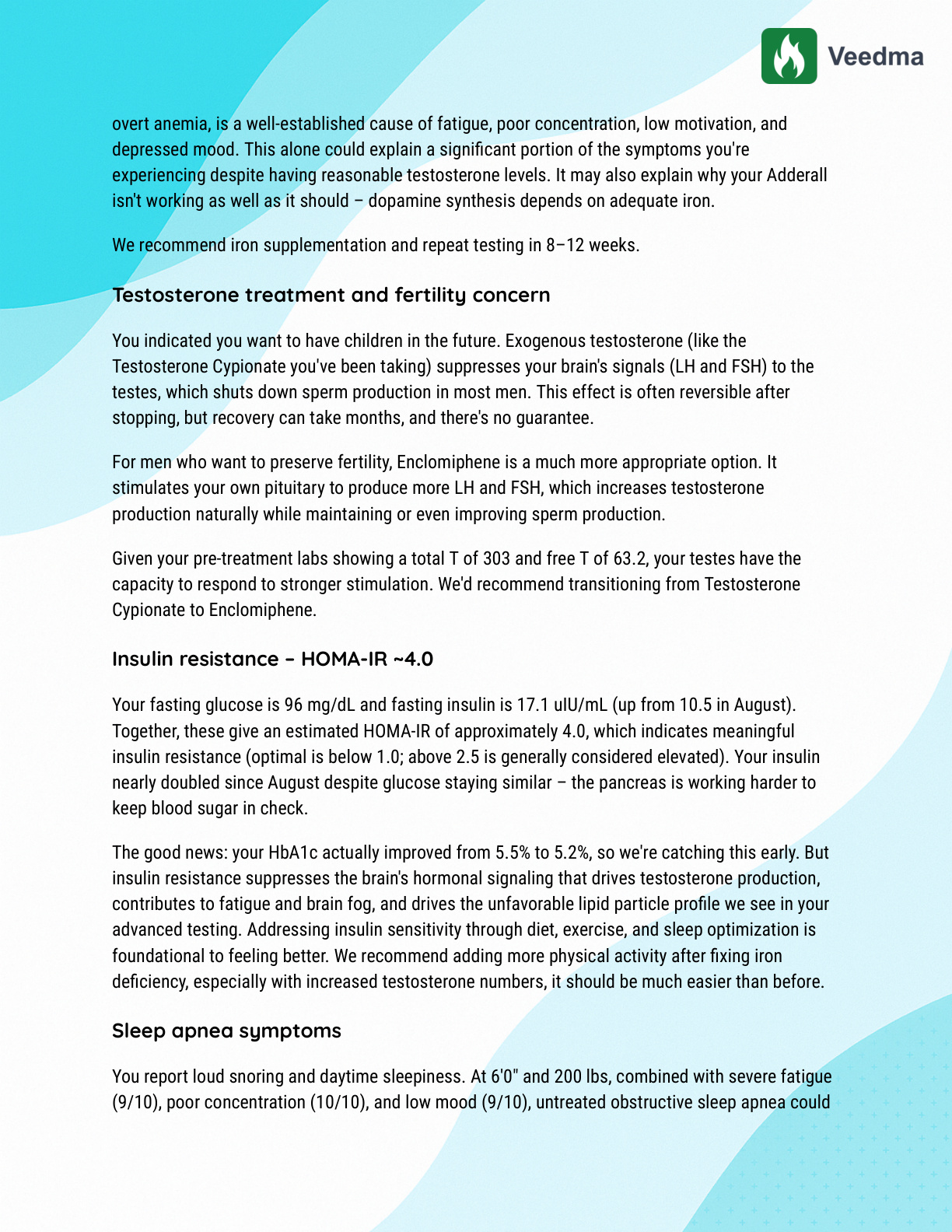 Veedma lab review report, TRT case, page 2