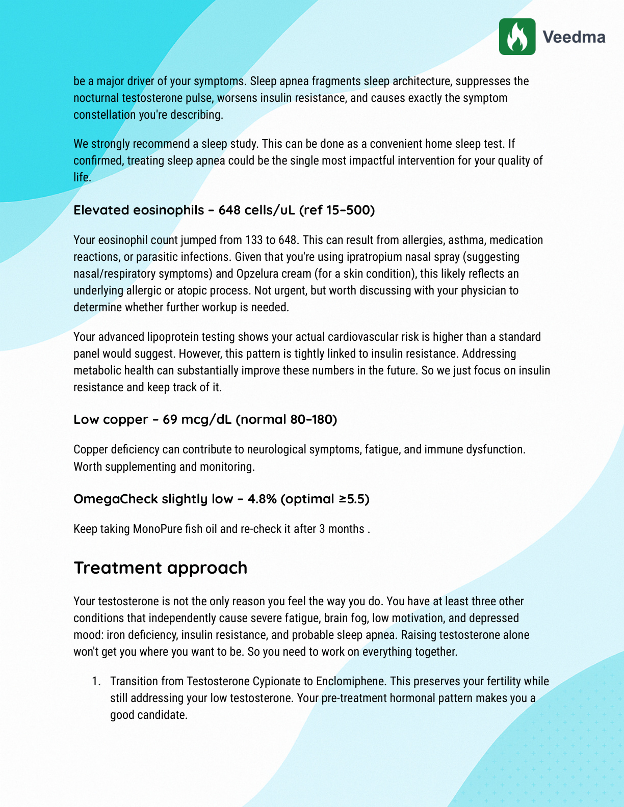 Veedma lab review report, TRT case, page 3
