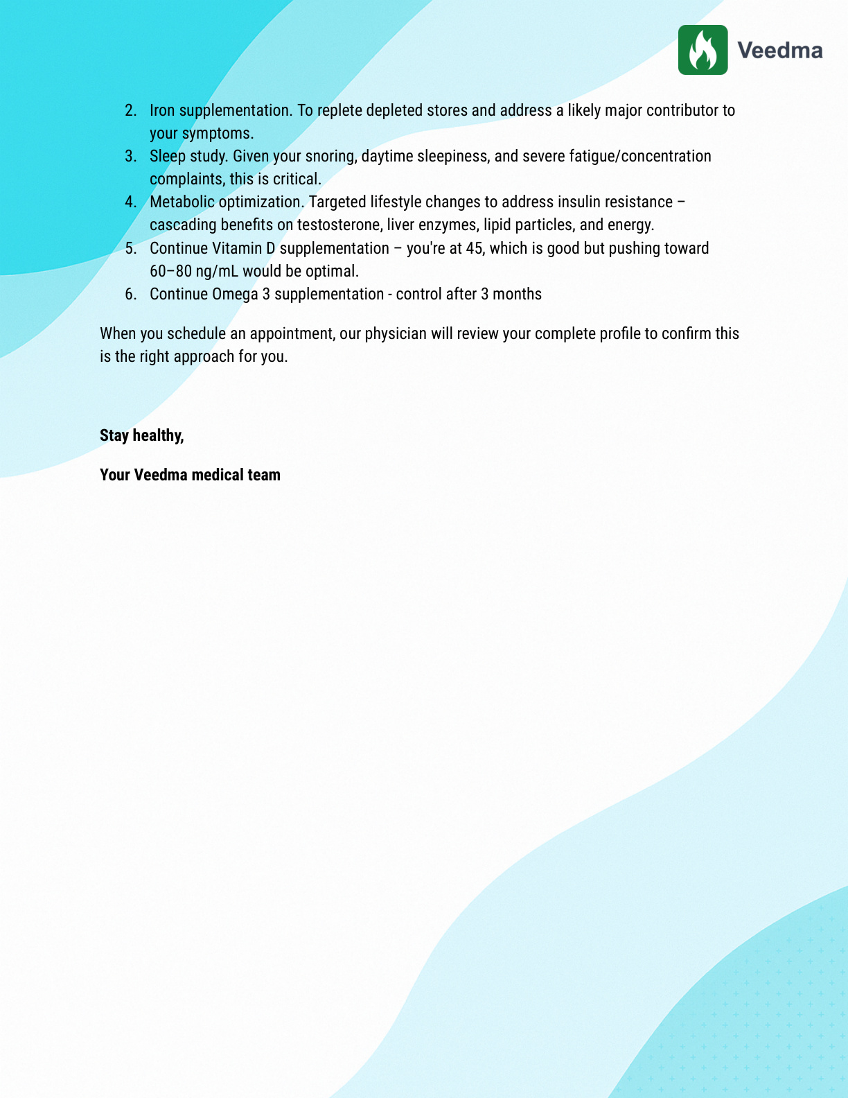 Veedma lab review report, TRT case, page 4